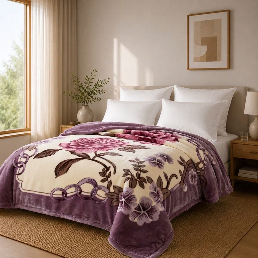 Violette Plüschdecke Lila Rosen – Szene 7