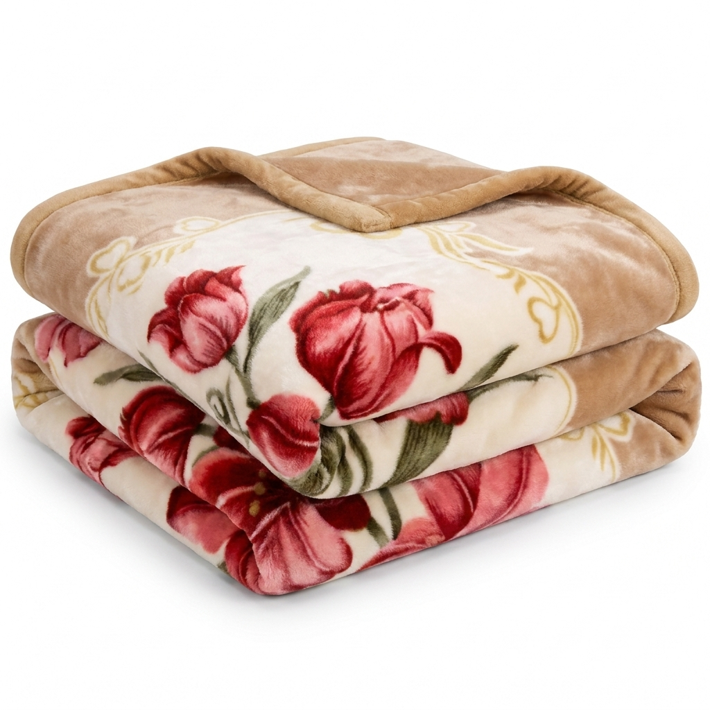 Lys Plüschdecke Beige Lilien – Szene 1