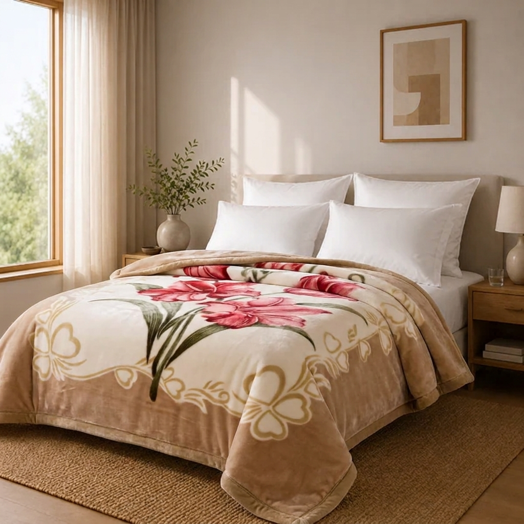 Lys Plüschdecke Beige Lilien – Szene 7