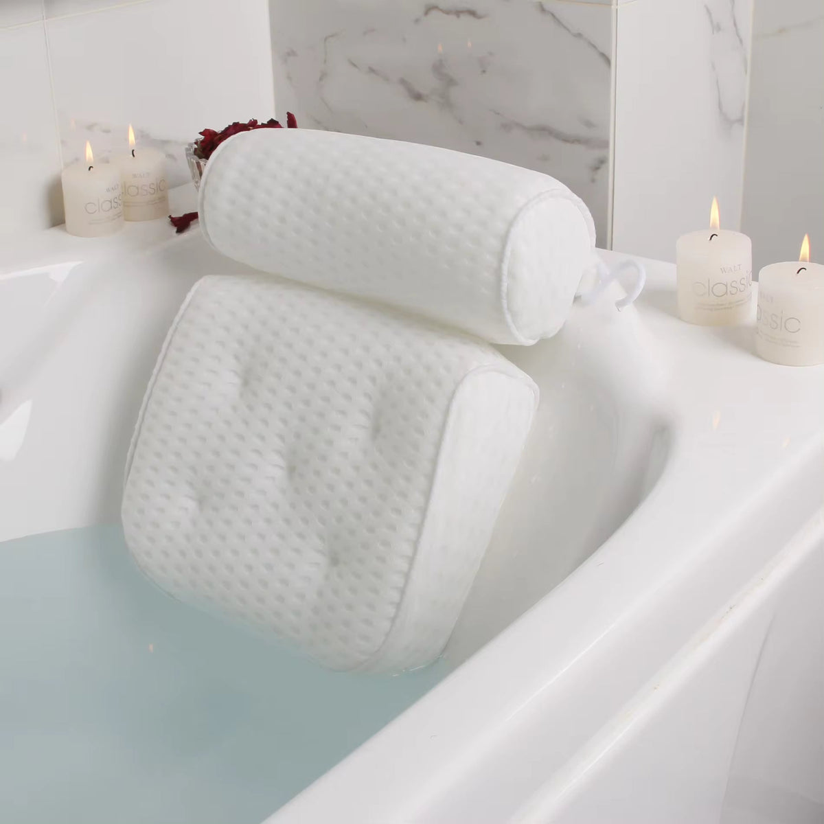 Luxury Bath Pillow – Soft Cushioned Non-Slip Bath Headrest