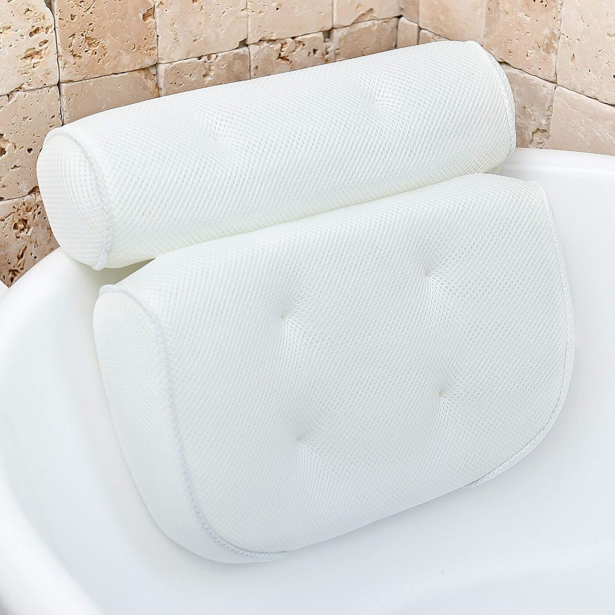 Luxury Bath Pillow – Soft Cushioned Non-Slip Bath Headrest