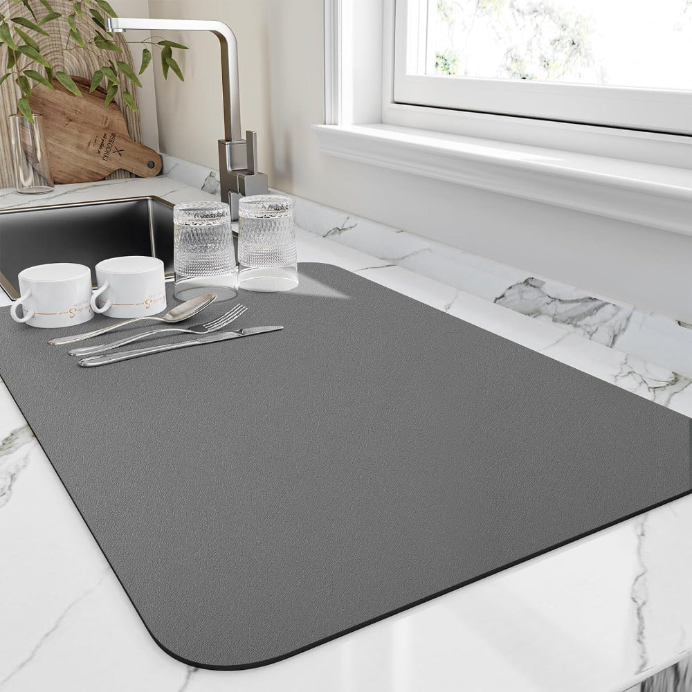 Quick-Dry Kitchen Dish Drying Mat – Highly Absorbent Countertop Mat