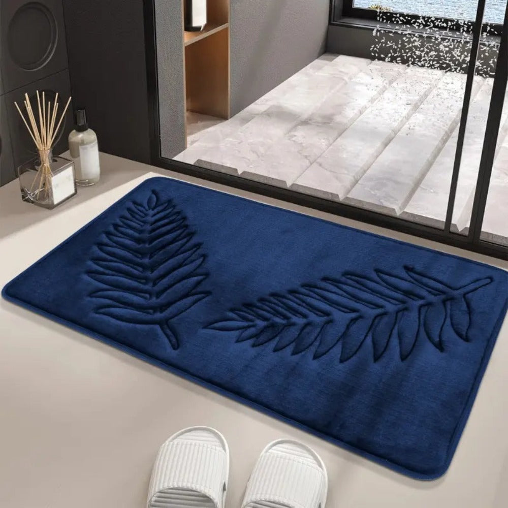 Lush Leaf Comfort Bath Mat Set (2 Pcs) – Soft Non-Slip Absorbent Mats