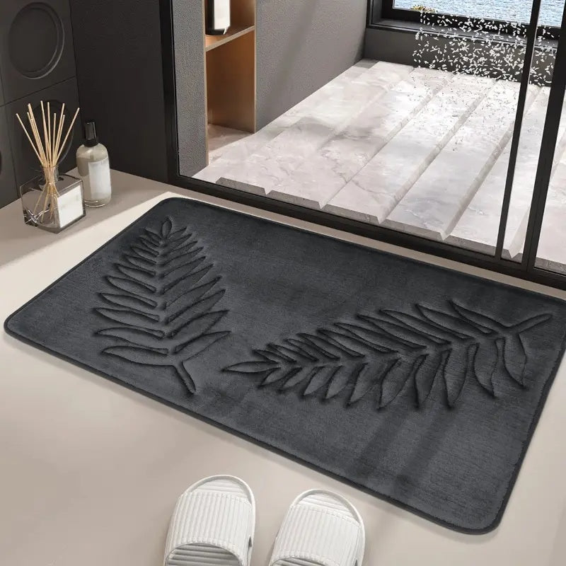 Lush Leaf Comfort Bath Mat Set (2 Pcs) – Soft Non-Slip Absorbent Mats
