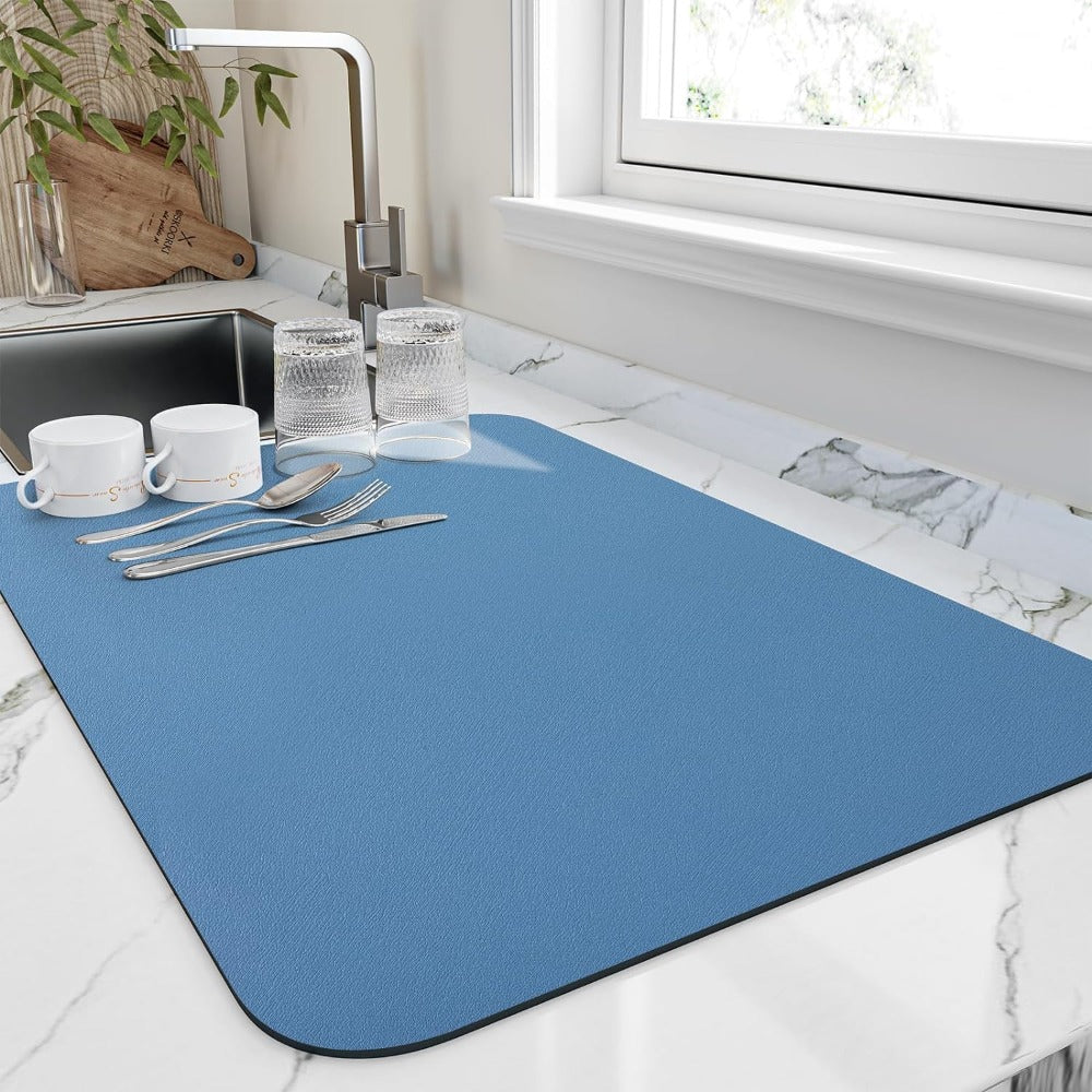 Quick-Dry Kitchen Dish Drying Mat – Highly Absorbent Countertop Mat