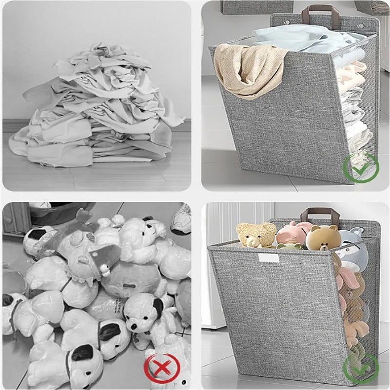 Wallora Foldable Adhesive Laundry Hamper | Wall-Mounted No-Drill Basket