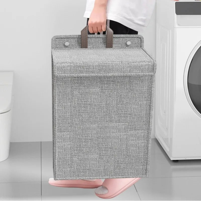 Wallora Foldable Adhesive Laundry Hamper | Wall-Mounted No-Drill Basket